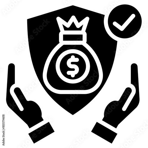 Financial Security glyph icon