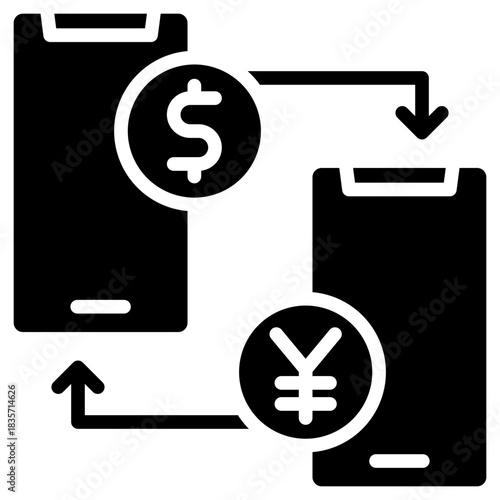 Money Transfer glyph icon