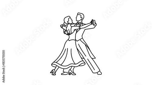 Creative Detailed Waltz Box Step Dance Vector Illustration | Ballroom Dance Steps Guide 
