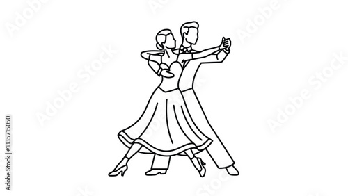 Creative Detailed Waltz Box Step Dance Vector Illustration | Ballroom Dance Steps Guide 