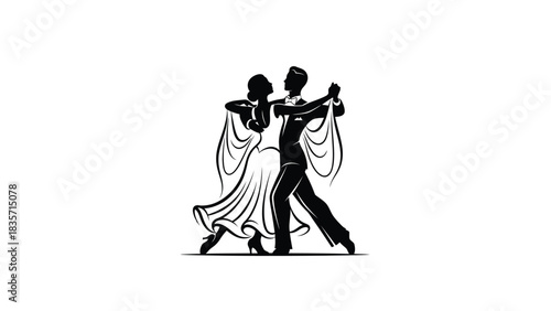Creative Detailed Waltz Box Step Dance Vector Illustration | Ballroom Dance Steps Guide 