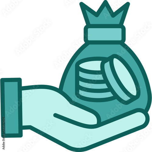 Money In Hand solid icon