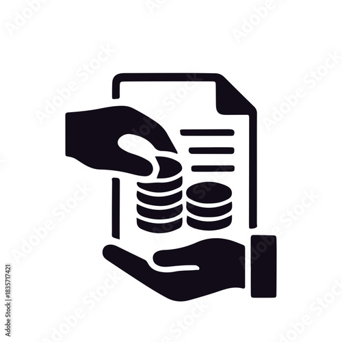 Finance icon black and white vector design 
