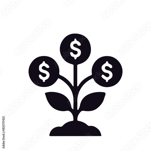 Finance icon black and white vector design 