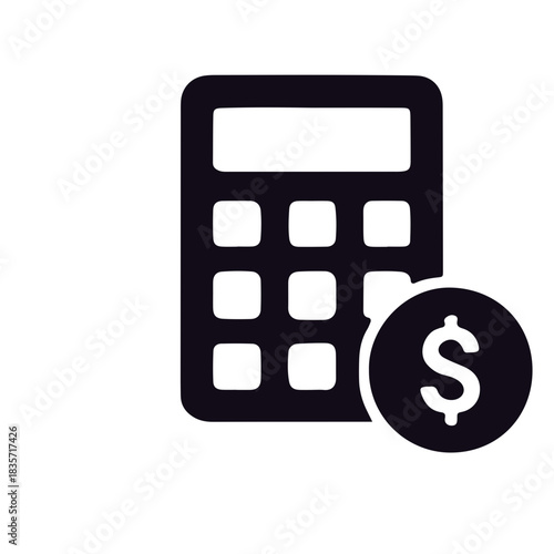 Finance icon black and white vector design 