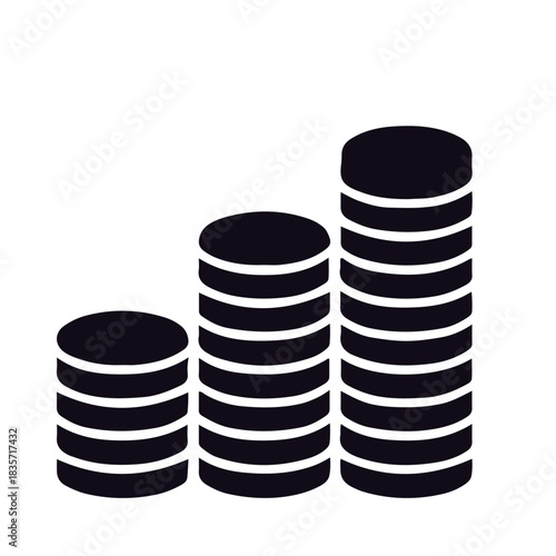 Finance icon black and white vector design 
