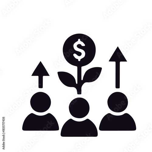 Finance icon black and white vector design 