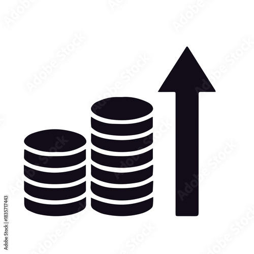 Finance icon black and white vector design 