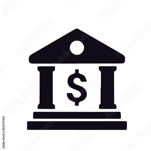 Finance icon black and white vector design 