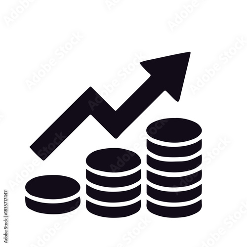 Finance icon black and white vector design 