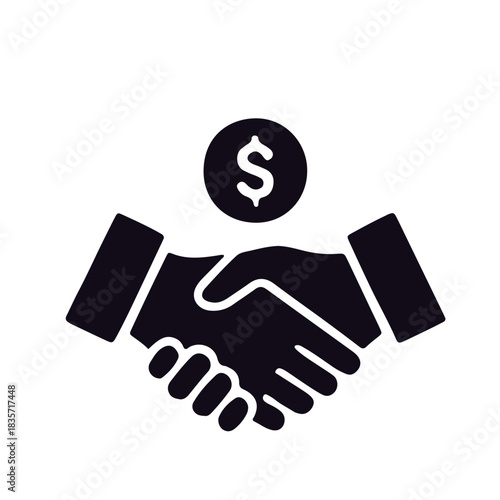 Finance icon black and white vector design 