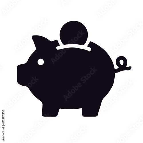 Finance icon black and white vector design 