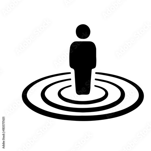 leadership icon black and white vector design 