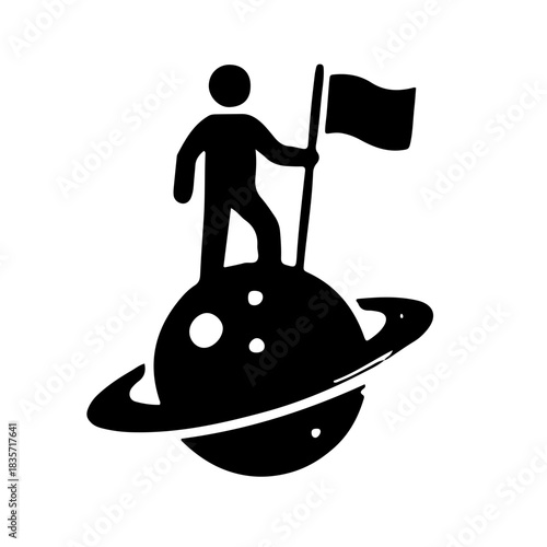 leadership icon black and white vector design 