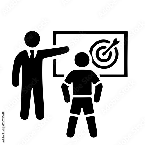 leadership icon black and white vector design 