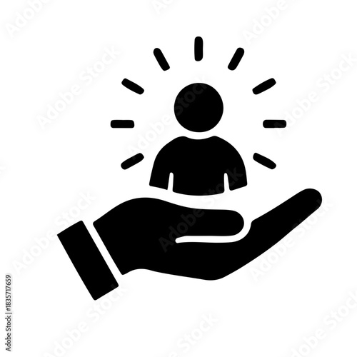 leadership icon black and white vector design 