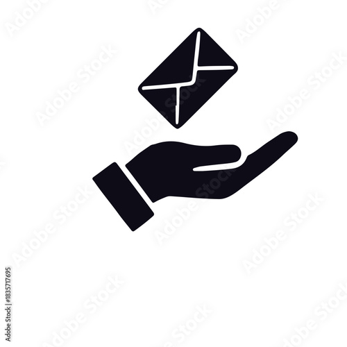 Mailing icon black and white vector design 