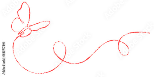Butterfly drawn in a single continuous line, styled like chalk, charcoal or pencil art. Elegant line illustration for emblems, branding, social media and minimalist designs. Vector.