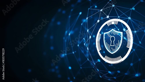 Cybersecurity shield forming network protection in a dynamic digital landscape, safeguarding data with secure connections and innovative tech for future security solutions video