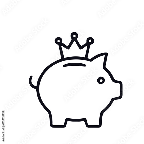 Profitable Business line icon black and white vector design 