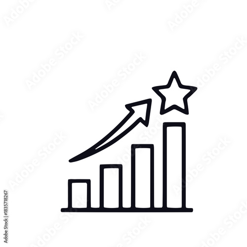 Profitable Business line icon black and white vector design 