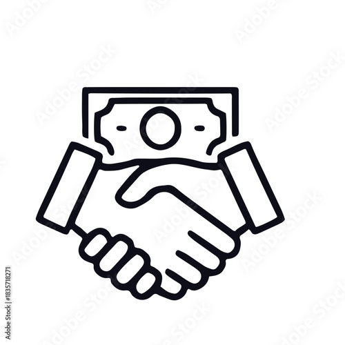 Profitable Business line icon black and white vector design 