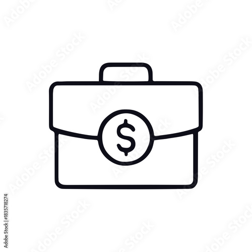 Profitable Business line icon black and white vector design 