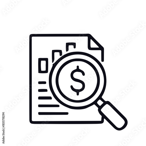 Profitable Business line icon black and white vector design 