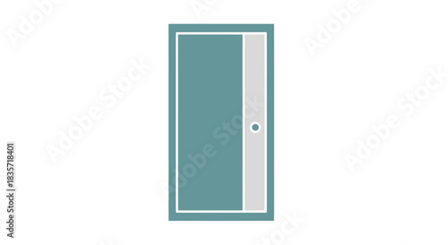 A cyan door