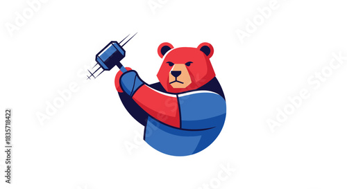Bear with hammer