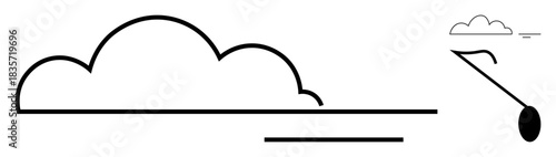Cloud concept. Minimalist cloud and umbrella design s the relationship between weather, rain protection, and nature. Perfect for weather services, eco , and creative design. Cloud, protection