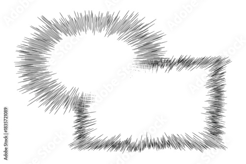Cartoon Speed1-21 : A square beam stock background illustration of a black line with two ends of circle and square overlapping each other on a white background.