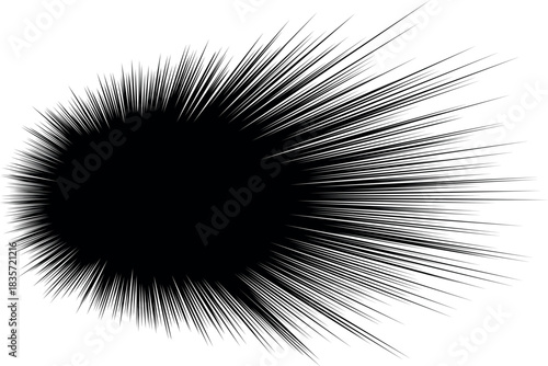 Cartoon Speed1-5 : A black elliptical radiation beam stock vector background of cartoon enhancing effects isolated on a white background.