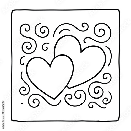 Bold and Easy Valentine's Day Coloring Page for Kids and Adults, Cozy Love Coloring Page, Cute and Cozy, Bold and Easy, Fun Romantic, Hygge-Inspired Designs, Valentine's Day, Self-love, Victor art.