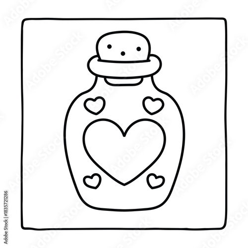 Bold and Easy Valentine's Day Coloring Page for Kids and Adults, Cozy Love Coloring Page, Cute and Cozy, Bold and Easy, Fun Romantic, Hygge-Inspired Designs, Valentine's Day, Self-love, Victor art.