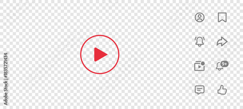 Vector icon set collection for dark theme user interface design. Universal symbols for web and mobile app navigation. Digital graphic elements on black background.