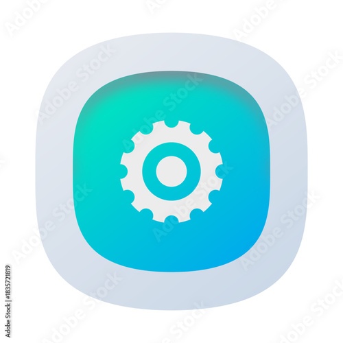 Vector Settings Gear Icon – Isolated on White
