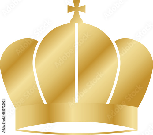 Golden Crown Vector Icon Illustration
