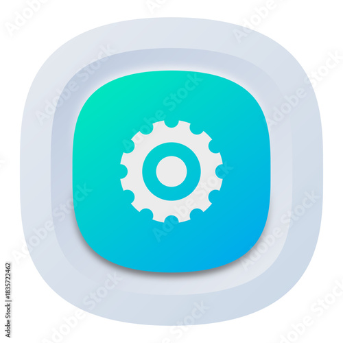 System Settings Icon – Gear Button for Interface Design
