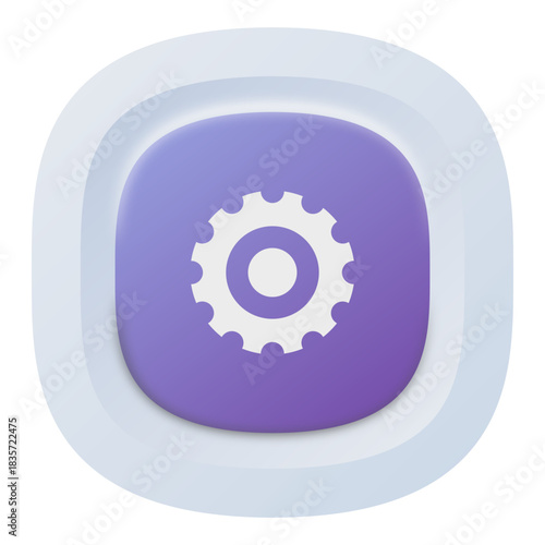 Cogwheel Icon – Gear Button for Mobile UI

