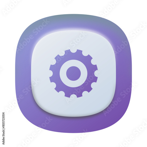 Flat Design Gear Icon – UI Settings Symbol
