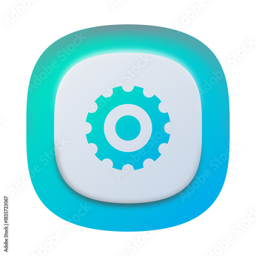 Vector Settings Gear Icon – Isolated on White
