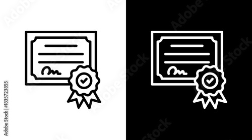 Certificate With Icon Set Design