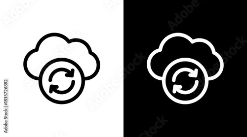 Cloud Sync With Icon Set Design