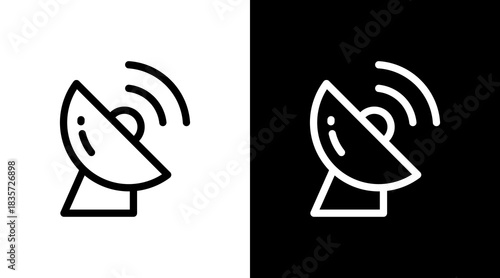 Satellite Dish With Icon Set Design