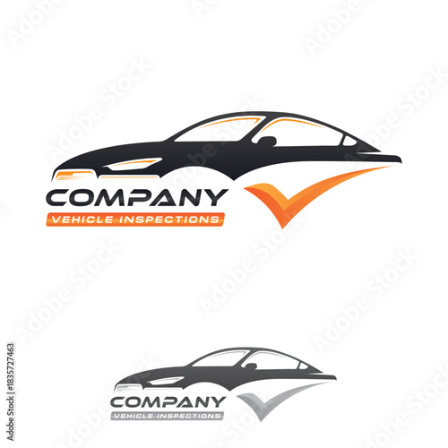 Automotive Inspection logo design with color black and orange