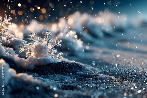 Elegant blue winter backdrop featuring soft snowfall, silver sparkles, and a clean minimal gradient. Perfect for holiday graphics, banners, and modern seasonal layouts.