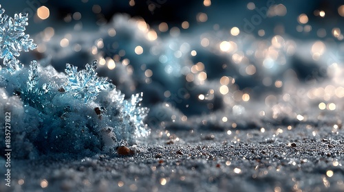 Elegant blue winter backdrop featuring soft snowfall, silver sparkles, and a clean minimal gradient. Perfect for holiday graphics, banners, and modern seasonal layouts.