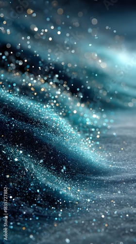 Soft blue gradient winter background with delicate snowfall and silver sparkles. Ideal for calm, modern, and luxurious seasonal design projects.