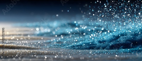 Soft blue gradient winter background with delicate snowfall and silver sparkles. Ideal for calm, modern, and luxurious seasonal design projects.